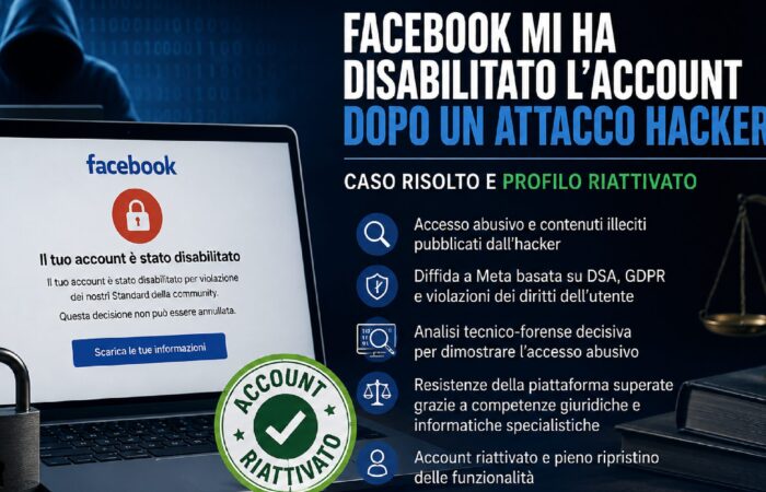 Facebook mi ha disabilitato l’account dopo un attacco hacker: caso risolto e profilo riattivato